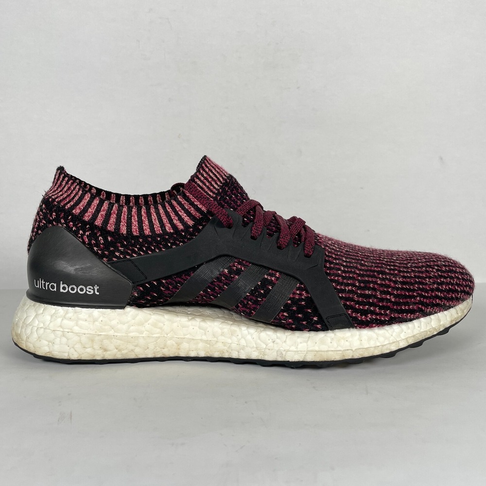 Adidas Ultraboost X Shoes Womens Size 11 Black Ruby Knit Lace Up Running Shoes